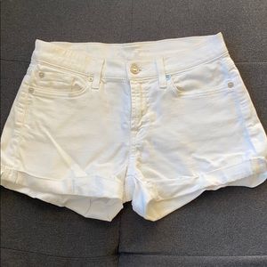 White denim shorts